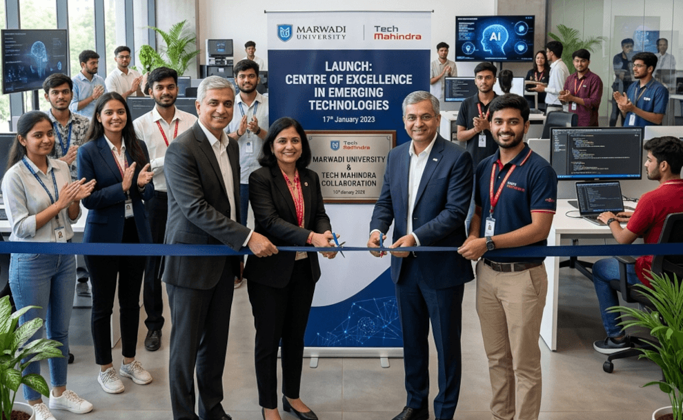 Marwadi Uni & Tech Mahindra Launch New Tech Center of Excellence